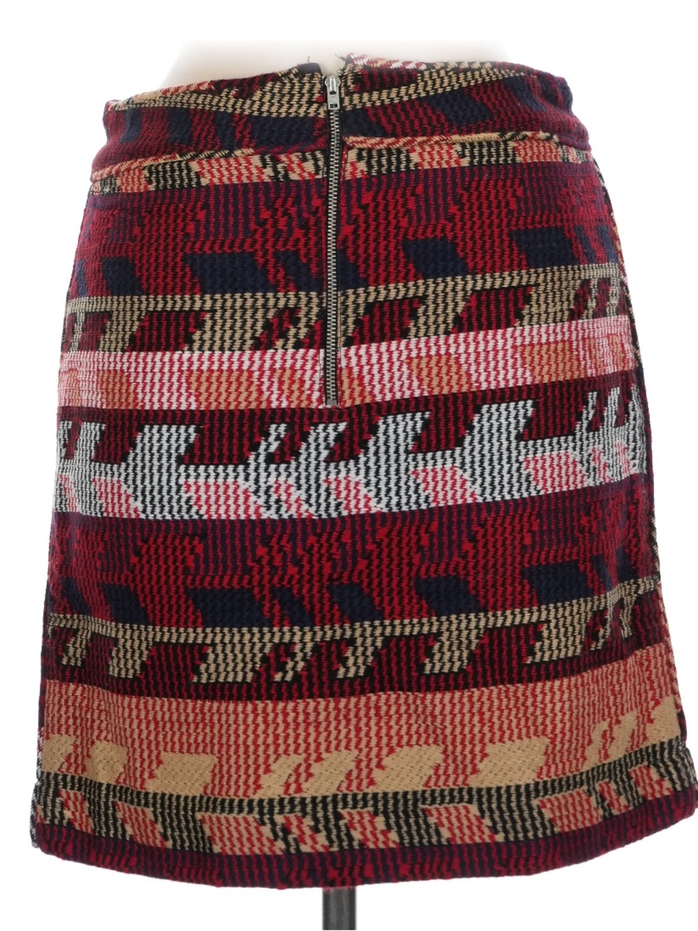 Maje Women's Red Patterned Knit Skirt size 6